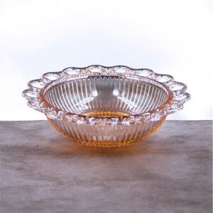 Depression Glass Bowl, Hocking Glass Company, Old Colony, aka Lace Edge, Pink